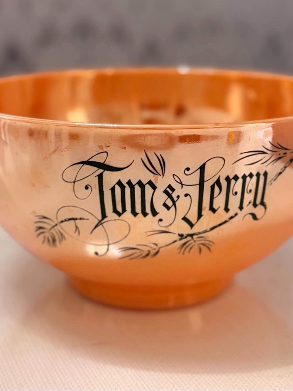 Tom & Jerry Decorative Orange Glass Bowl